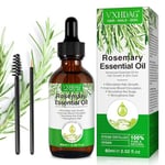 VXHDAG Rosemary Oil for Hair Growth - 100% Pure Natural Organic Rosemary Essential Oil for Eyebrow Eyelash, Nourishes The Scalp, Stimulates Hair Growth for All Hair Types 60ML