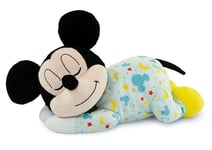 CLEMENTONI- Disney Baby Peluche relaxante-Mickey Ultra Douce-Sons et Lumière-Accompagne Bébé pour se détendre et s'endormir-Dès la Naissance, 17957, Multicolroe