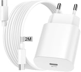 25w Chargeur Sam Sung Charge Rapide Avec Câble Usb C 2m Pour Sam Sung Galaxy S24 Ultra S23 S22 S21 S20, Chargeur Usb C Rapide Adaptateur Prise Usb C Secteur Chargeur Type C Pour Chargeur Sam Sung