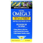Ultra Omega 3 Triple Strength 30 Softgels By OmegaWorks