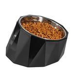 ComSaf Gamelle inclinée à 15° en acier inoxydable pour chien et chat, 880 ml, angle incliné, gamelle d'eau surélevée pour chien et chat, de qualité alimentaire, antidérapante et anti-déversement, noir