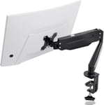 Support Ecran Pc Moniteur,Bras Ecran Pc Pour Pour 13-27 Écrans,Hauteur Réglable/Rotatif À 360°/Inclinaison 80°,Support Écran Pc Avec Ressort À Gaz,Vesa 75/100 Mm