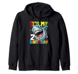 Baby Cute Shark Birthday Boy Girl 2 Year Old - Two Two Zip Hoodie