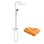 Colonne de douche Grohe avec mitigeur thermostatique Vitalio start system 250 Cube + Microfibre