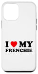 Coque pour iPhone 12 mini J'aime mon chien Frenchie Heart, maman et papa