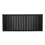 Radiateur à Colonne Ovale 600mm x 1440mm, Chauffage Moderne Horizontal à Tube Ovale en Acier au Carbone Noir Mat, Cuisine Salon Salle de Bain [Brosse, Attaches Murales & Supports INCLUS]