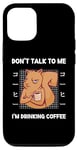 Coque pour iPhone 12/12 Pro Squirrel Don't Talk To Me I'm Drinking Coffee Style japonais