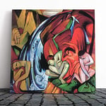 Big Box Art Canvas Print Wall Art Franz Marc The Waterfall | Mounted and Stretched Box Frame Picture | Home Decor for Kitchen, Living, Dining Room, Bedroom, Hallway, Muli-Colour, 20x20 Inch