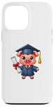 Coque pour iPhone 13 Pro Max Mini cochon pour remise de diplôme