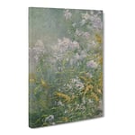 John Henry Twachtman Meadow Flowers Classic Painting Canvas Wall Art Print Ready to Hang, Framed Picture for Living Room Bedroom Home Office Décor, 24x16 Inch (60x40 cm)