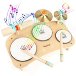 Jouet Bebe Tambour Enfant Instrument de Musique Bebe Montessori Jouet en Bois Jouet Enfant Cadeau Fille Garçons 3 4 5 Ans