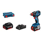 Bosch Professional 18V System Cordless Impact Driver GDX 18V-200 (max. Torque of 200 Nm, incl. 2X 5.0 Ah GBA 18 V Rechargeable Battery, Quick Charger GAL 18V-40, in L-Case)