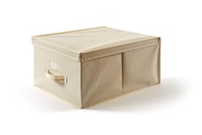 Perfetto Più - EasyBox - Boîte de Rangement en Tissu - 36 x 48 x 19 cm, écru