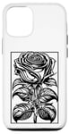 Coque pour iPhone 12/12 Pro Rose romantique avec cadre