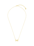 Orelia Delicate Bow Charm Pendant Necklace, Pale Gold