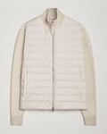 Moncler Full Zip Padded Cardigan Off White