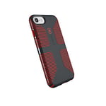 Speck Produits CandyShell Grip Coque pour iPhone SE 2020/iPhone 8/iPhone 7 (également Compatible avec iPhone 6 et iPhone 6S), Gris Anthracite/Rouge Coquelicot foncé