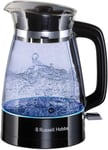 Russell Hobbs Carafe Style 1.7L Cordless Electric Glass Kettle with black handl