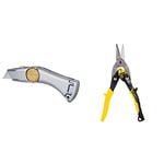 Stanley 2-10-122 Titan Rb H/D Trim Knife Carded, Silver & Aviation Snips – Straight Cut (2-14-563)