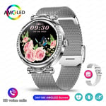 Xiaomi Android Fashion Women Smart Watch 360*360 Hd-Näyttö Syke Mukautettu Kello Äänipuhelut Älykellot 2024 Uusi_Silver net