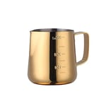 Buyer Star Milk Jug Milk Frother Pitcher Barista Tools 350ml /12oz Stainless Steel Milk Cup for Making Latte Coffee Art, Cappuccino(Gold)