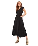 Joe Browns Womens Fashion Summer Dress Colour Block Button Through Boho Maxi with Pockets, The Ultimate, Black, 12 UK