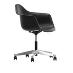 Eames Plastic Armchair PACC - 12 Deep Black - Castors Hard