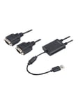 LogiLink USB 1.1 cable USB-A/M to 2x DB9 (RS232)/M ferrite Musta 1.5 m