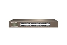 Switch de bureau 24 ports Gigabit 10/100/1000M RJ45 - IPCOM F1024D, Auto MDI/MDIX, Plug&Play, Connexion caméra IP, switch en acier