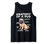 Anatomy Of A Pug Funny Dog Pug Lover Tank Top