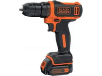 Black+Decker Cordless Drill/Screwdriver Bdodd12ka, 10.8Volt (Black/Orange, Li-Ion Battery 1.5Ah, Case)