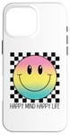 Coque pour iPhone 16 Pro Max Happy Mind Happy Life Retro Peace Mignon Sourire Visage