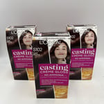 3 X L'Oreal Casting Creme Gloss Semi-Permanent Hair Colour 5102 Cool Mocha