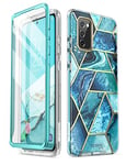 i-Blason Coque Samsung Galaxy S20 FE 2020, avec Protecteur d'Ecran Intégré Protection Intégrale Design Motif Chic Glitter Bumper Antichoc [Cosmo] Housse 360 Complète (Océan Bleu)