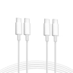 Lot de 2 Câble USB-C vers USB-C 100W Blanc 2M Câble de charge ultra-rapide Type C Câble pour Apple MacBook Pro,iPad Pro,iPhone 15/15 pro,Samsung S23,Google Pixel 7/6,Kindle Paperwhite