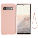 Google Pixel 6 Pro Skal med Strap Silikon Rosa