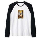 The Pug Tarot Card Illustration Raglan Baseball Tee