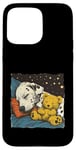 Coque pour iPhone 15 Pro Max Dalmatien endormi avec ours en peluche