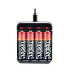 Tipsun KIT 1.5V AA Uppladdningsbara Lithium-ion batteri m laddare