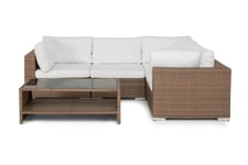 Bahamas Loungegruppe 4 Pers Bord m Hylle - Sand Loungesett Beige Comfort Garden