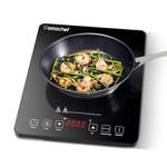 Plaque Induction Portable AMZCHEF, plaque de cuisson à induction de 2000 W avec corps mince, 10 niveaux de puissance, 10 réglages de température, minuterie de 3 heures, noir