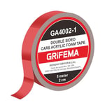 GRIFEMA GA4002-1 Double Sided Foam Tape Heavy Duty, Waterproof Acrylic Adhesive Mounting Tape for Car, Home, Office (Length: 5 Meters), Red