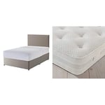 Silentnight Non Storage Divan | Sandstone| Double with 1200 Eco Comfort Mattress | Which Best Buy 2020 | Medium Firm | Double