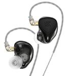 écouteurs intra-auriculaires équilibrés dynamiques électrostatiques Pro Monitor écouteurs filaires en métal à suppression de bruit Casque de musique de sport avec cable détachable, avec micro, noir