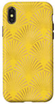 Coque pour iPhone X/XS Ambre Glow Jaune Orange Art Déco Motif éventail