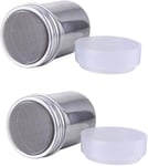 2Pcs  Flour  Sugar  Salt  Shaker ,  7Oz  Stainless  Steel  Chocolate  Shaker  Ic