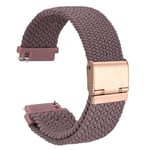 WOCCI 18mm Bracelet Montre en Nylon Tressé pour Homme et Femme, Réglable Boucle Dorée Rose (Woodrose)