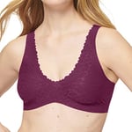 Sloggi Women's Zero Feel Lace 2.0 Bralette Bralet, Opaque, Wine, XL