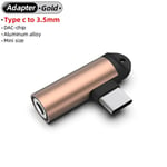 Adaptateur USB Type C 3.5mm pour prise de téléphone,accessoire audio,coudé,pour sauna,pour iPhone 15 Samsung S23 Oneplus 11 9 Xiaomi - Type Gold