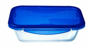 Pyrex Cook & Go Rectangular Container With Lid Small Storage  Heating Blue